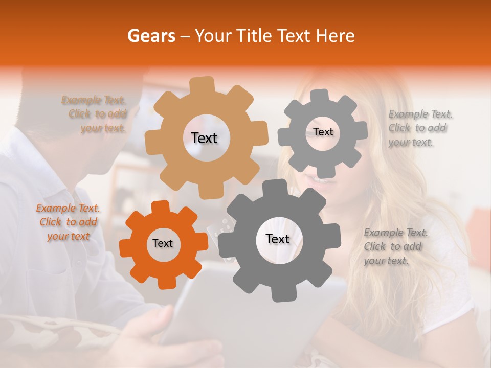 A Man And A Woman Sitting On A Couch Looking At A Remote Control PowerPoint Template