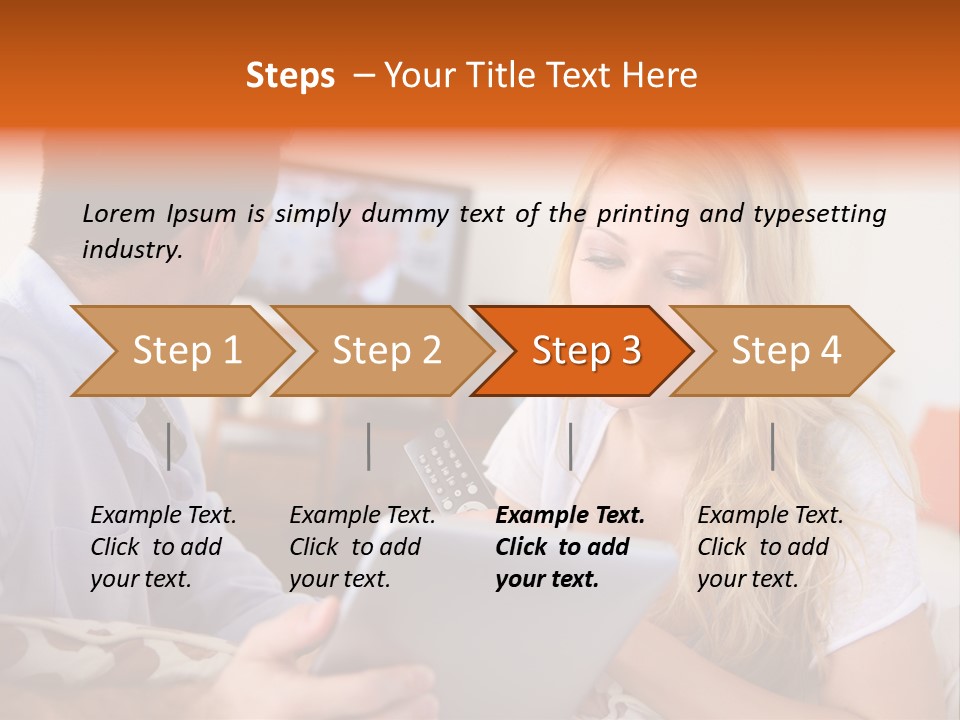 A Man And A Woman Sitting On A Couch Looking At A Remote Control PowerPoint Template
