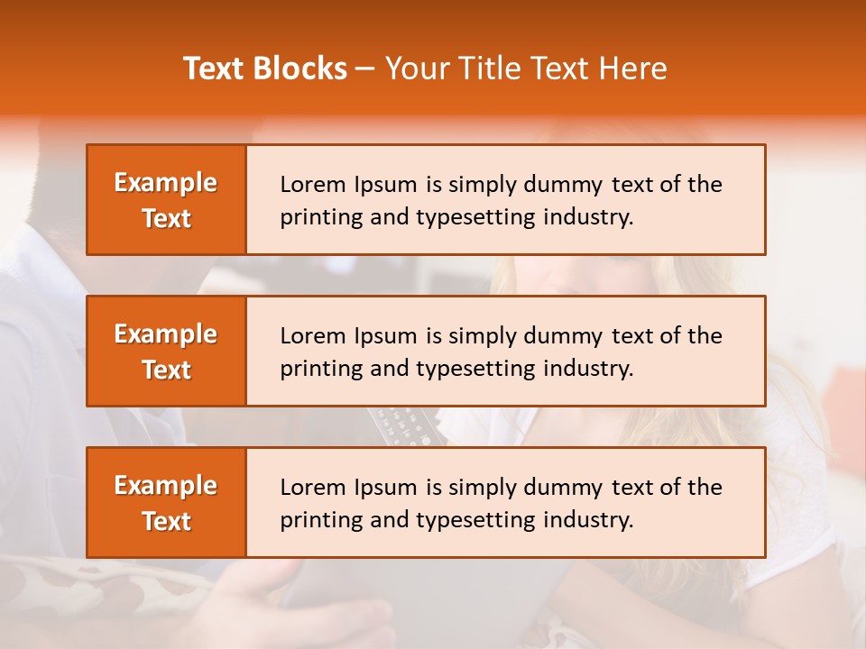 A Man And A Woman Sitting On A Couch Looking At A Remote Control PowerPoint Template