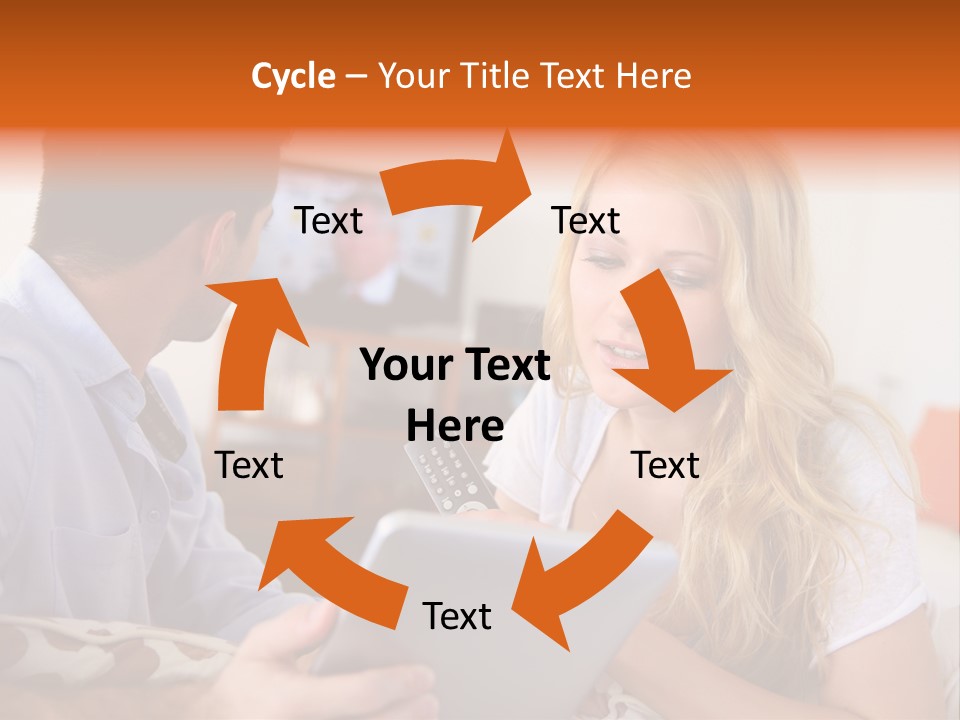 A Man And A Woman Sitting On A Couch Looking At A Remote Control PowerPoint Template