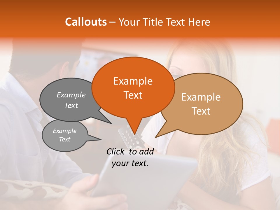 A Man And A Woman Sitting On A Couch Looking At A Remote Control PowerPoint Template