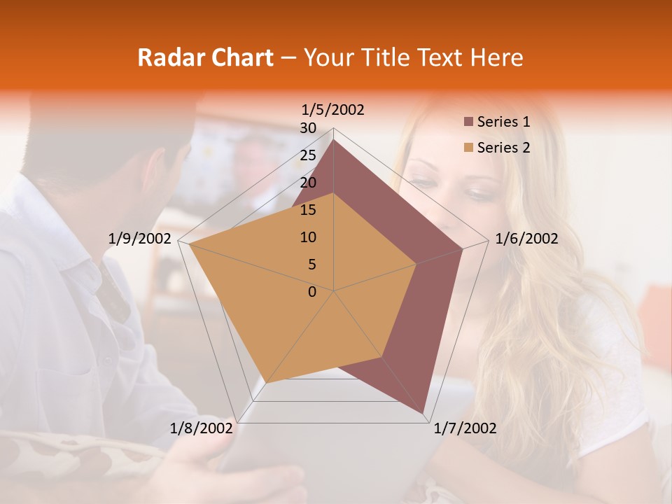A Man And A Woman Sitting On A Couch Looking At A Remote Control PowerPoint Template
