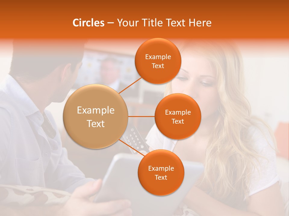 A Man And A Woman Sitting On A Couch Looking At A Remote Control PowerPoint Template