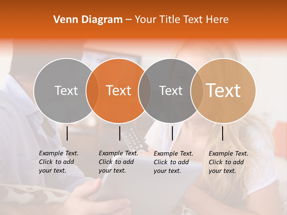 A Man And A Woman Sitting On A Couch Looking At A Remote Control PowerPoint Template