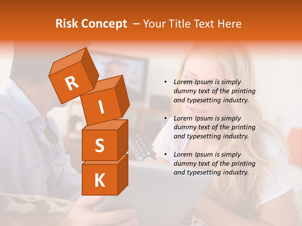 A Man And A Woman Sitting On A Couch Looking At A Remote Control PowerPoint Template