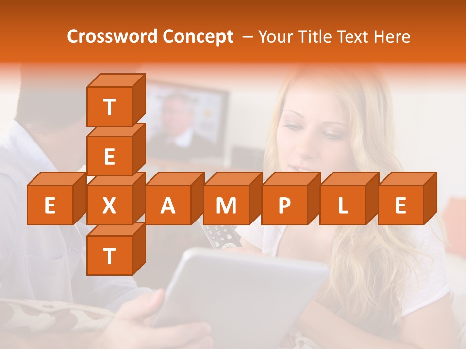 A Man And A Woman Sitting On A Couch Looking At A Remote Control PowerPoint Template