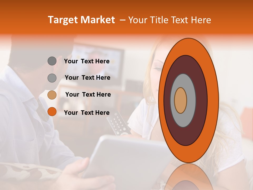 A Man And A Woman Sitting On A Couch Looking At A Remote Control PowerPoint Template