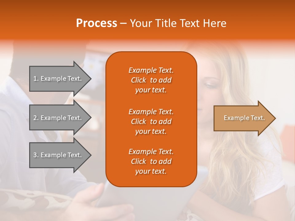 A Man And A Woman Sitting On A Couch Looking At A Remote Control PowerPoint Template
