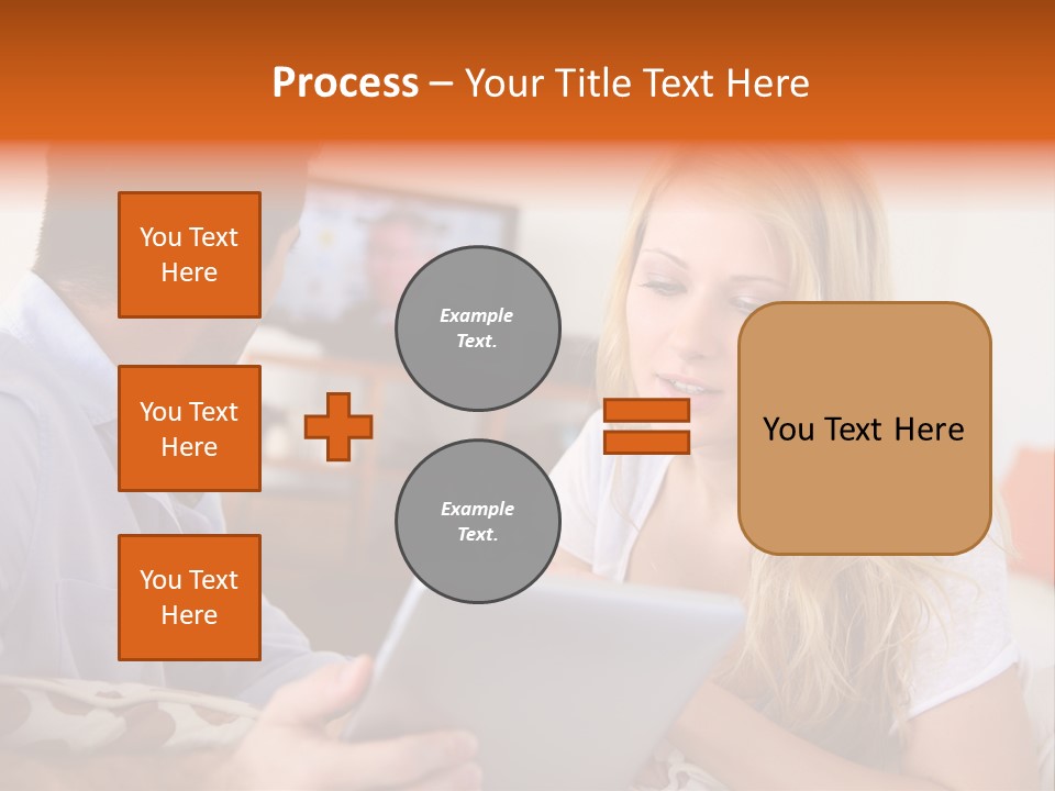 A Man And A Woman Sitting On A Couch Looking At A Remote Control PowerPoint Template