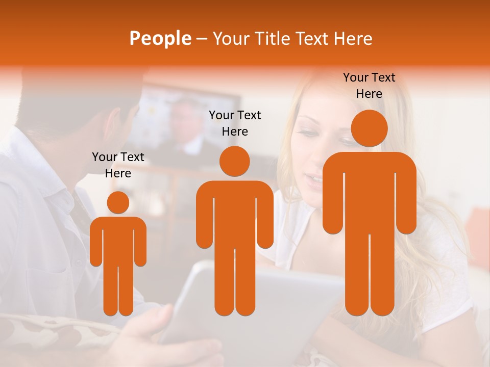 A Man And A Woman Sitting On A Couch Looking At A Remote Control PowerPoint Template