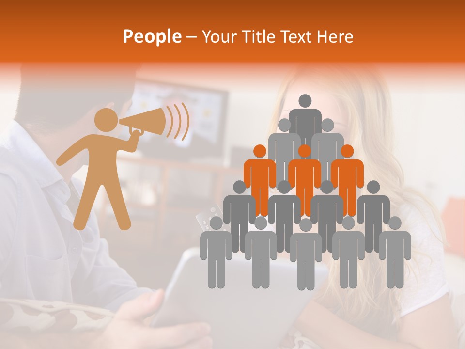 A Man And A Woman Sitting On A Couch Looking At A Remote Control PowerPoint Template