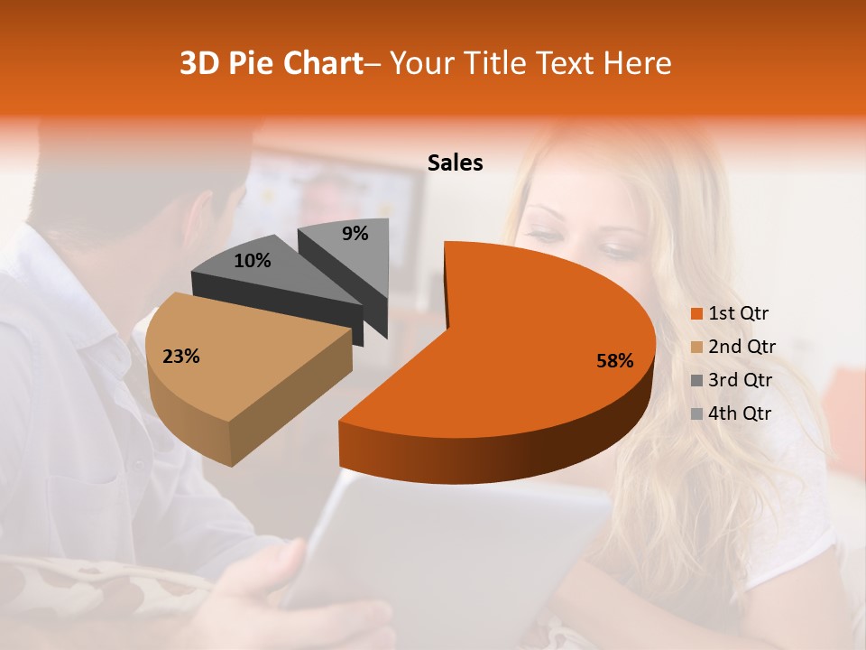 A Man And A Woman Sitting On A Couch Looking At A Remote Control PowerPoint Template