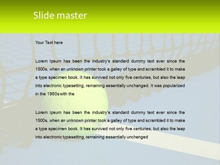 A Tennis Ball On A Blue Tennis Court PowerPoint Template