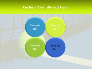 A Tennis Ball On A Blue Tennis Court PowerPoint Template