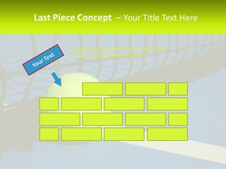 A Tennis Ball On A Blue Tennis Court PowerPoint Template