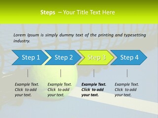 A Tennis Ball On A Blue Tennis Court PowerPoint Template