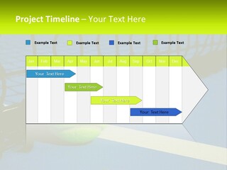 A Tennis Ball On A Blue Tennis Court PowerPoint Template