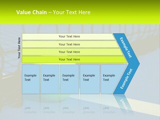 A Tennis Ball On A Blue Tennis Court PowerPoint Template