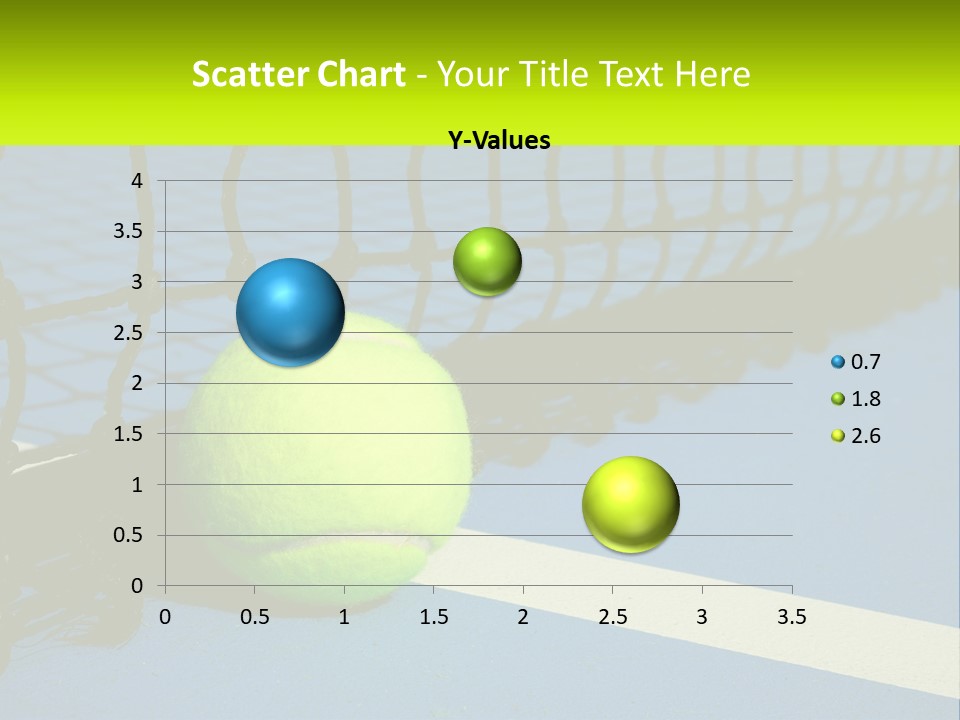 A Tennis Ball On A Blue Tennis Court PowerPoint Template