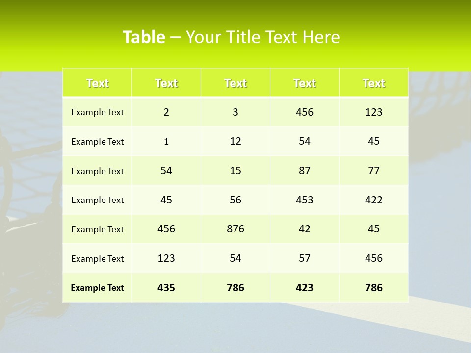 A Tennis Ball On A Blue Tennis Court PowerPoint Template