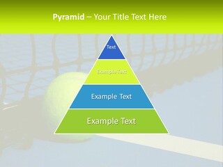 A Tennis Ball On A Blue Tennis Court PowerPoint Template
