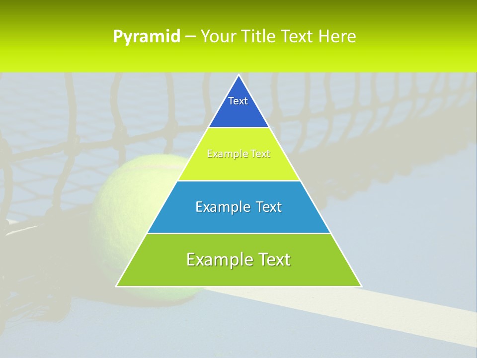 A Tennis Ball On A Blue Tennis Court PowerPoint Template