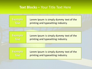 A Tennis Ball On A Blue Tennis Court PowerPoint Template
