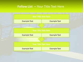 A Tennis Ball On A Blue Tennis Court PowerPoint Template