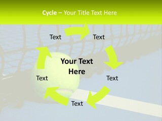 A Tennis Ball On A Blue Tennis Court PowerPoint Template