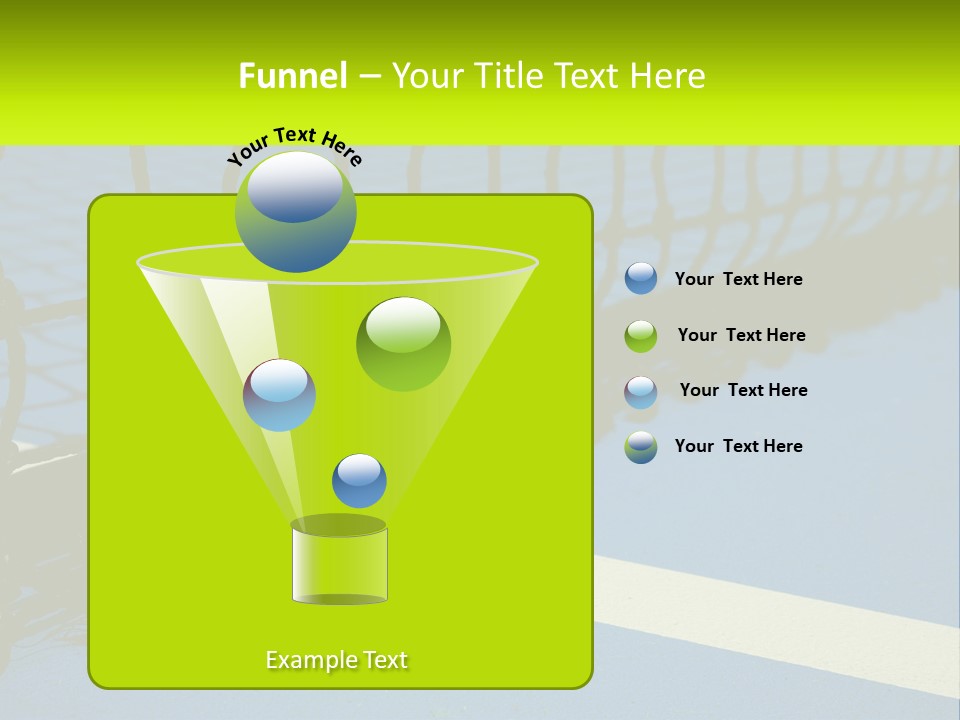 A Tennis Ball On A Blue Tennis Court PowerPoint Template