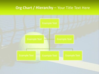 A Tennis Ball On A Blue Tennis Court PowerPoint Template