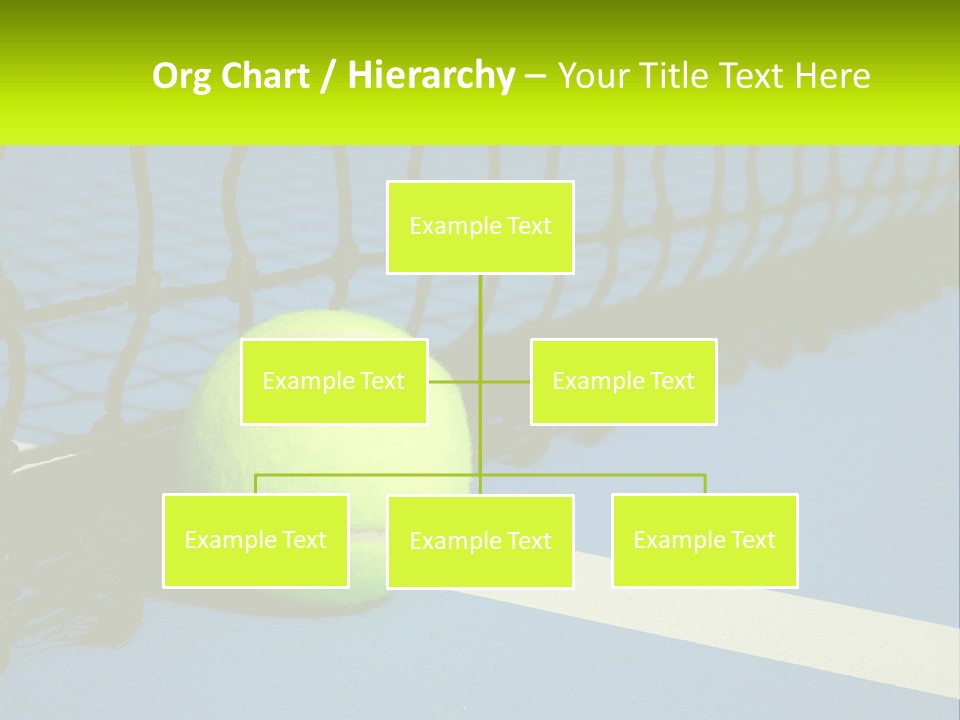 A Tennis Ball On A Blue Tennis Court PowerPoint Template