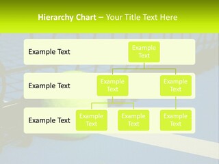 A Tennis Ball On A Blue Tennis Court PowerPoint Template