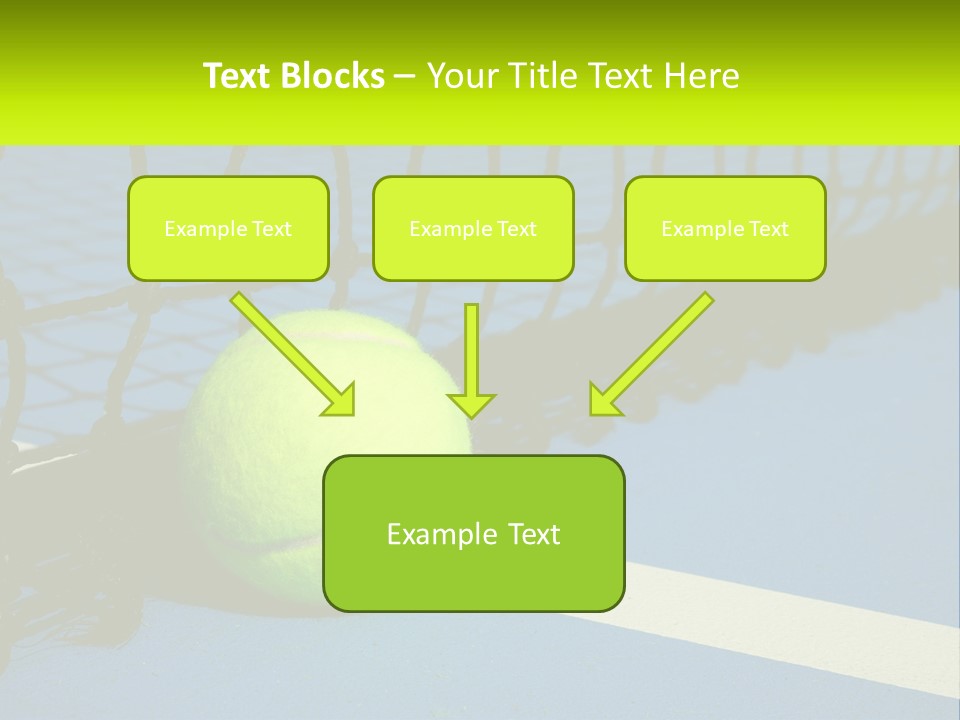 A Tennis Ball On A Blue Tennis Court PowerPoint Template