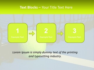 A Tennis Ball On A Blue Tennis Court PowerPoint Template