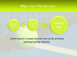 A Tennis Ball On A Blue Tennis Court PowerPoint Template