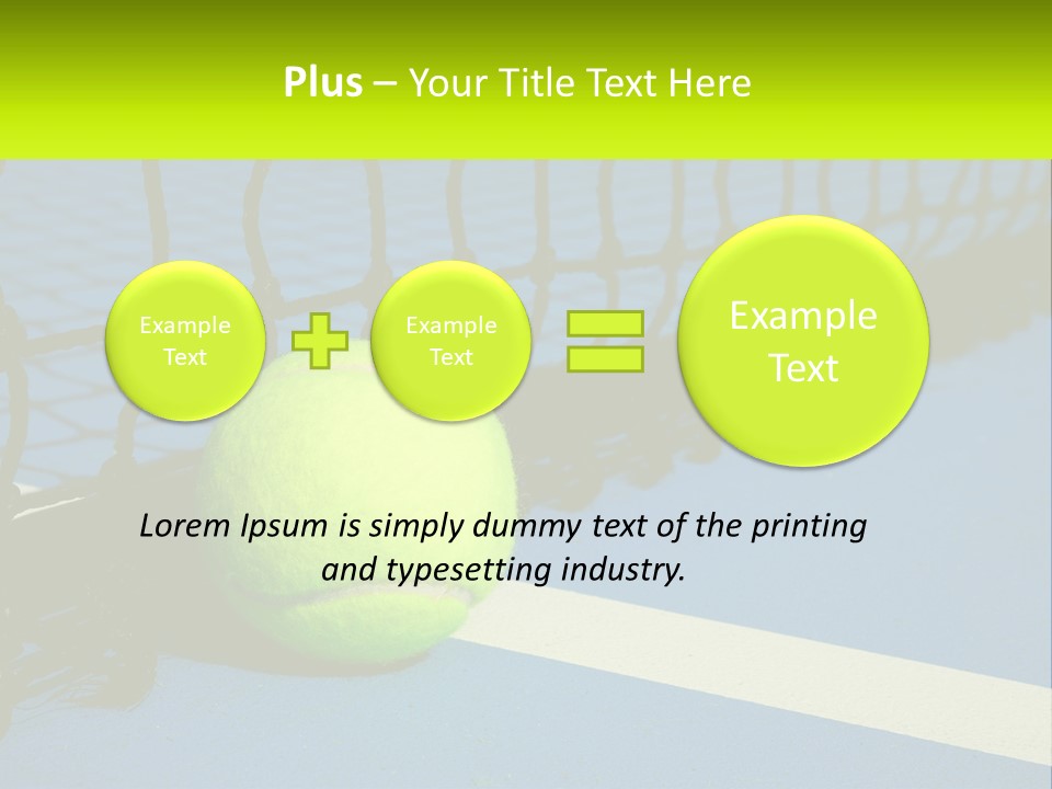 A Tennis Ball On A Blue Tennis Court PowerPoint Template