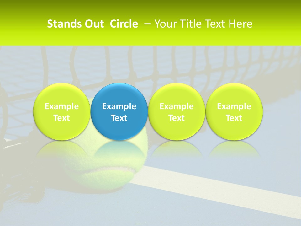 A Tennis Ball On A Blue Tennis Court PowerPoint Template