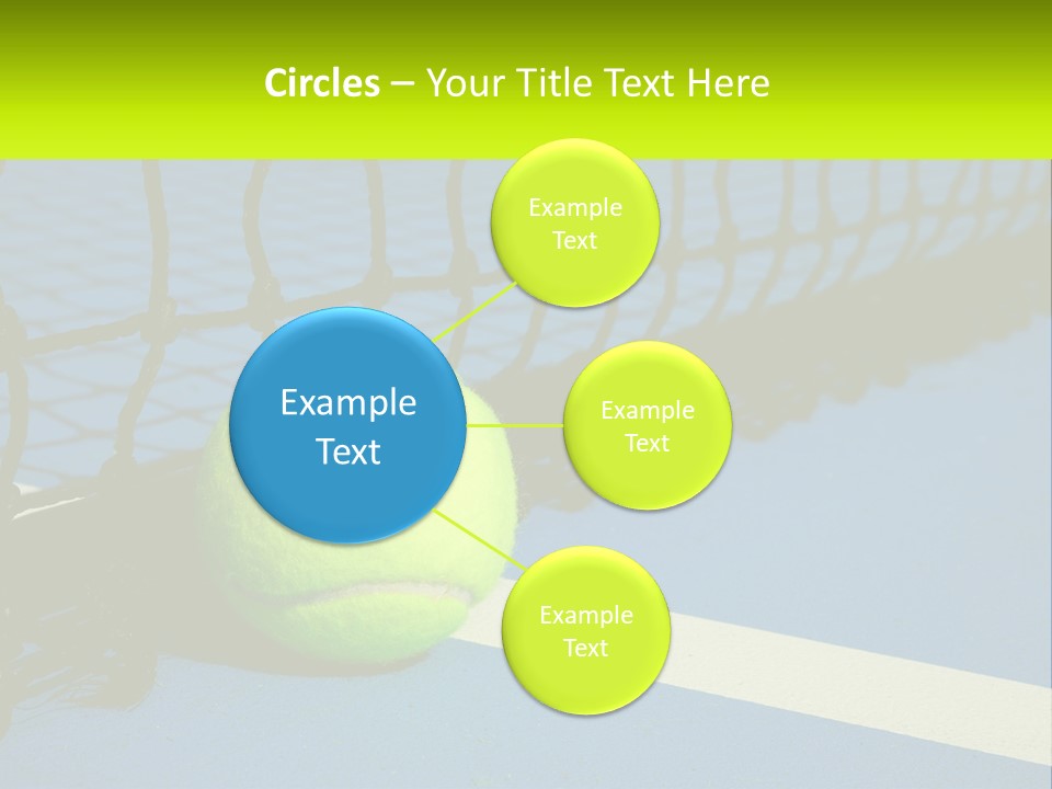 A Tennis Ball On A Blue Tennis Court PowerPoint Template