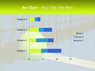 A Tennis Ball On A Blue Tennis Court PowerPoint Template