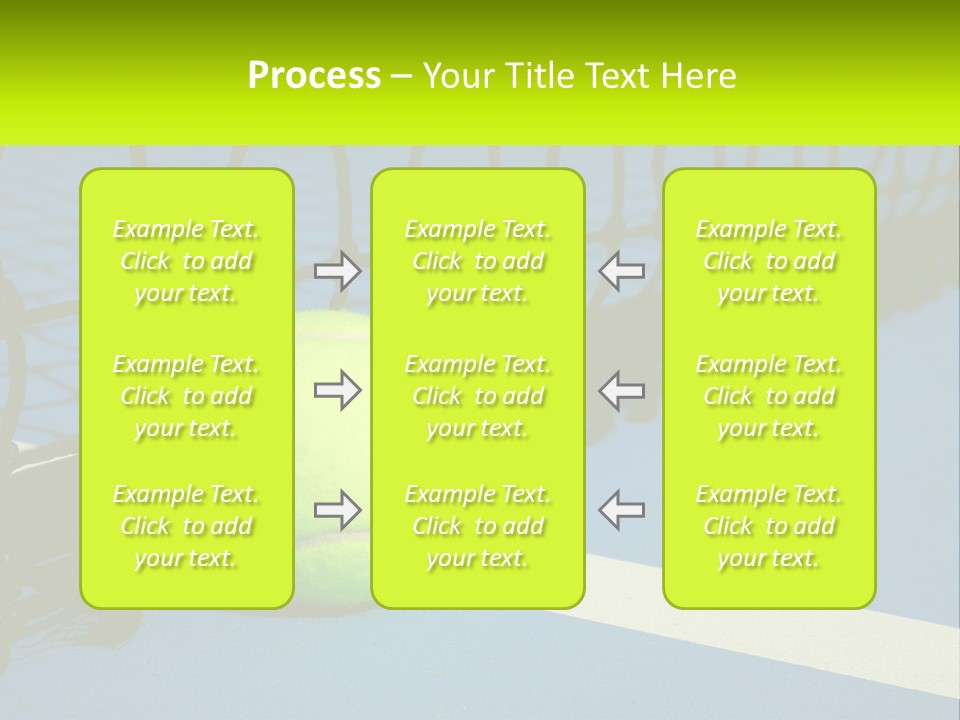 A Tennis Ball On A Blue Tennis Court PowerPoint Template