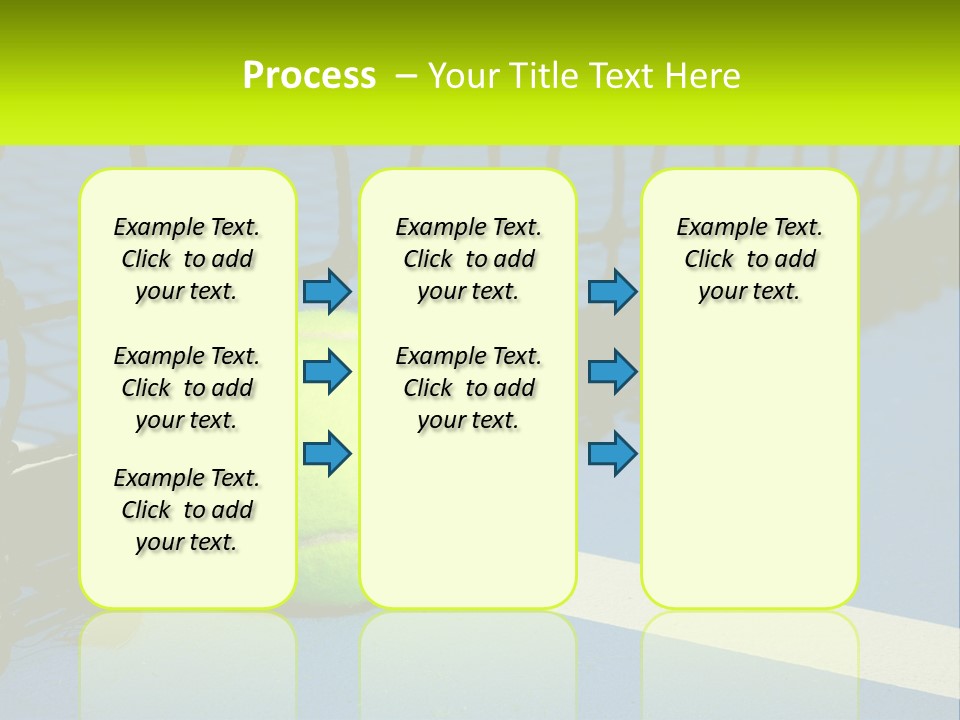 A Tennis Ball On A Blue Tennis Court PowerPoint Template