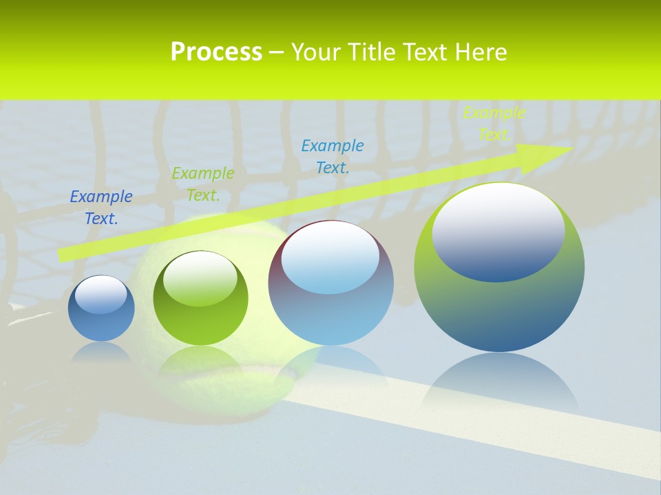 A Tennis Ball On A Blue Tennis Court PowerPoint Template