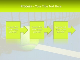 A Tennis Ball On A Blue Tennis Court PowerPoint Template