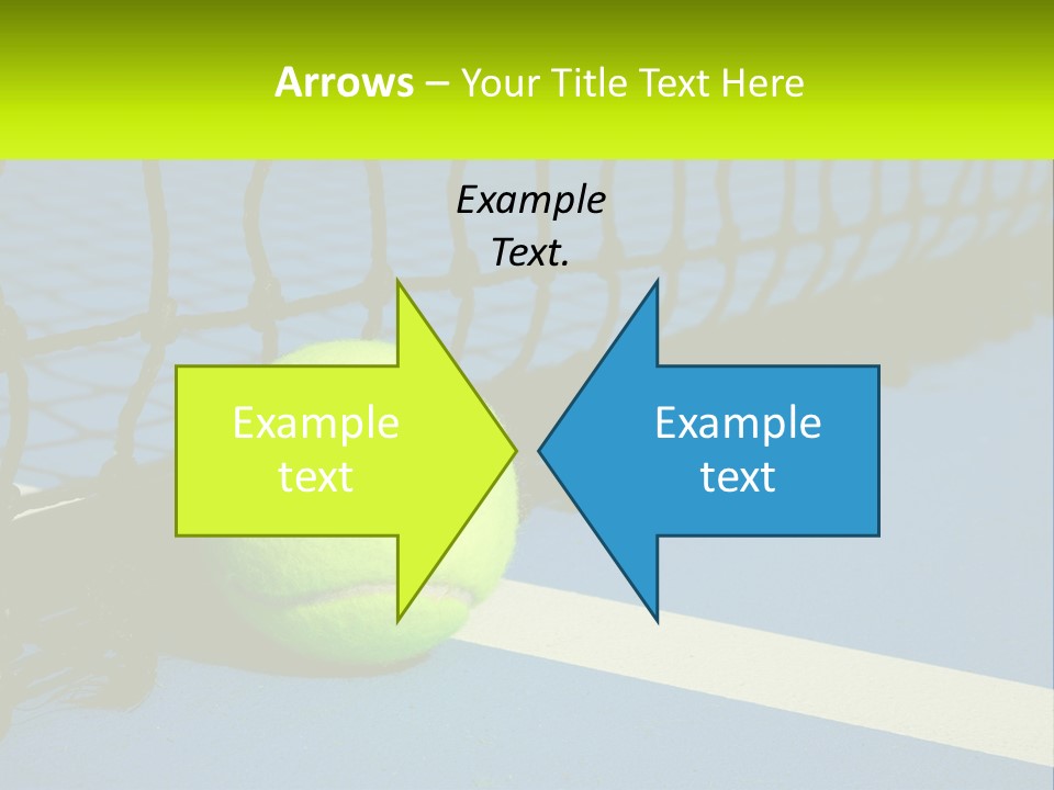 A Tennis Ball On A Blue Tennis Court PowerPoint Template