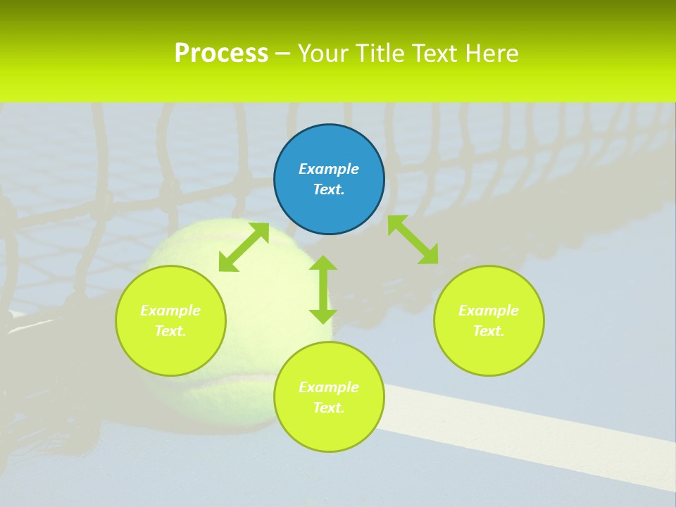 A Tennis Ball On A Blue Tennis Court PowerPoint Template