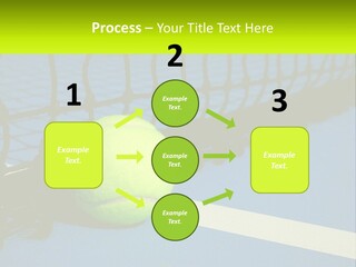 A Tennis Ball On A Blue Tennis Court PowerPoint Template