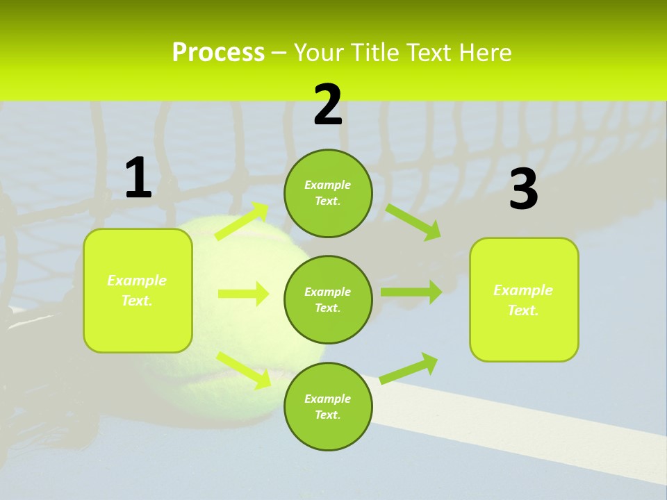 A Tennis Ball On A Blue Tennis Court PowerPoint Template