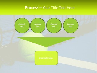 A Tennis Ball On A Blue Tennis Court PowerPoint Template