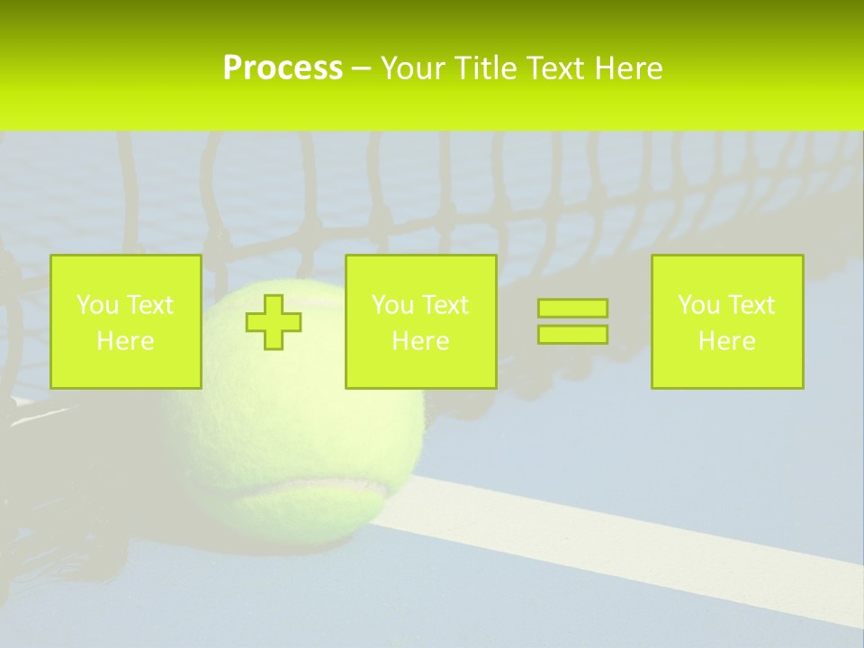A Tennis Ball On A Blue Tennis Court PowerPoint Template